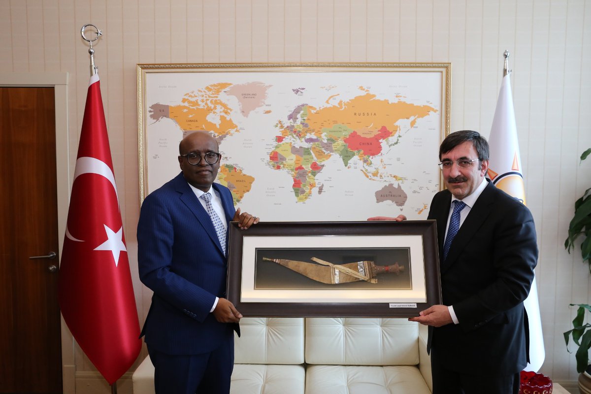 H.E.M Aden Houssein Abdillahi , Ambassador of Djibouti to Turkey has met the vice Chairman of AK Party Foreign Affairs Hon. Cevdet YILMAZ .