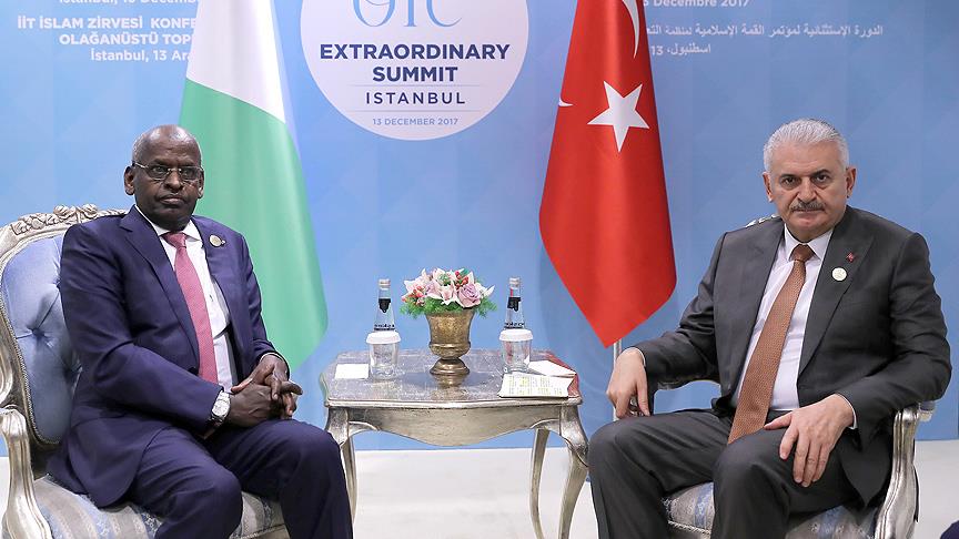 Prime Minister of Djibouti met with turkey Prime Minister at the Extraordinary Summit of the Organization of Islamic Cooperation.