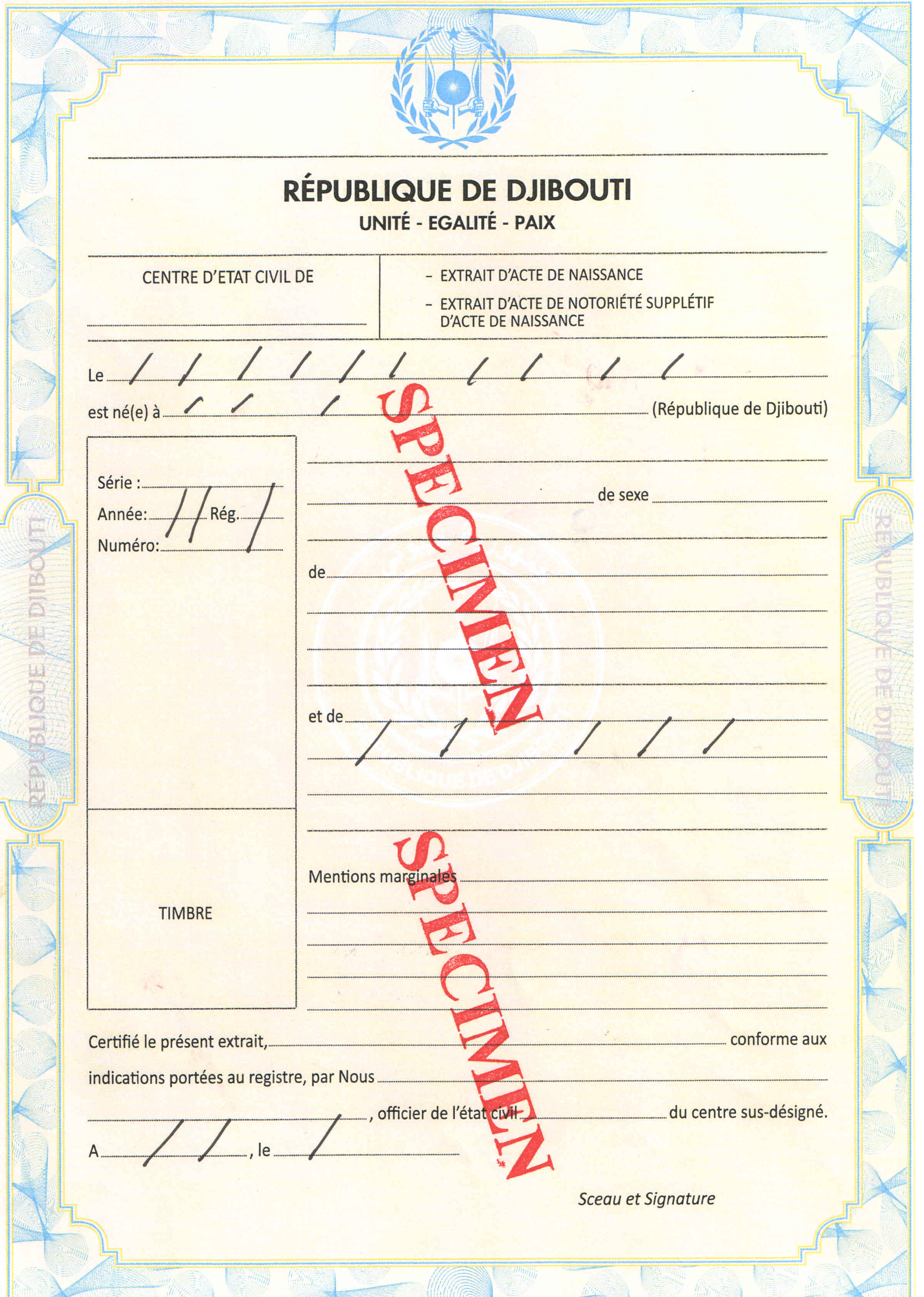 Application for Birth Certificate